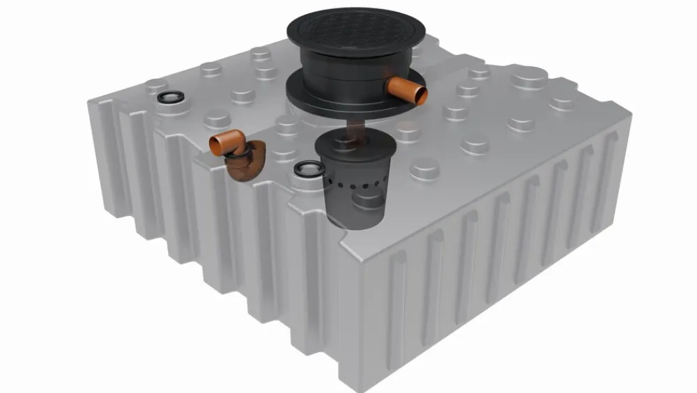 Regenwasser-Flachtank 4.000 l mit Biovitor ^ GREENLIFE Discount