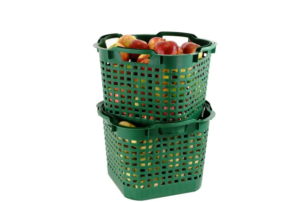 Uni-Korb 25 kg, 10 Stück, drehstapelbar, grün ^ GREENLIFE