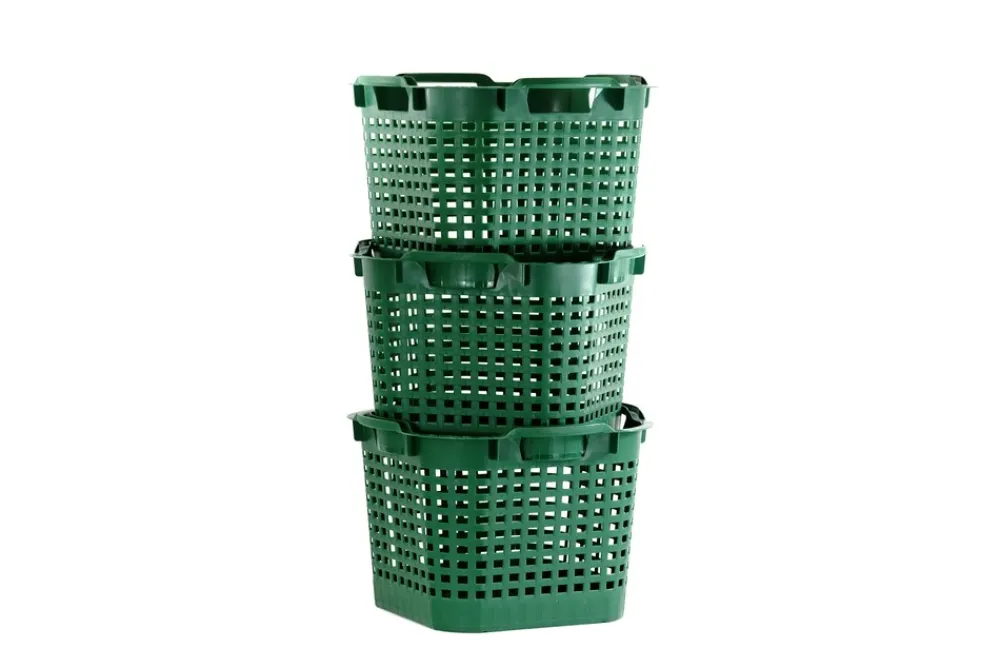 Uni-Korb 25 kg, 10 Stück, drehstapelbar, grün ^ GREENLIFE