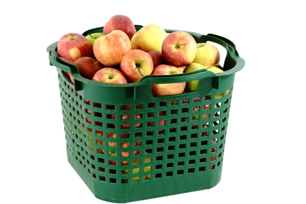 Uni-Korb 25 kg, 10 Stück, drehstapelbar, grün ^ GREENLIFE