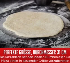 Pizza Starter Set Grill Pizzastein und Edelstahlblech ^ Grillfürst Outlet