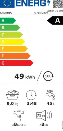 Grundig Waschmaschine Edition 75 WM 9 kg 1400 U Min Weiß