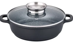 Servierpfanne Gourmet Granit 24cm mit Glasdeckel ^ GSW Discount