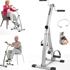 Gymform ® Bewegungstrainer für Senioren klappbar - Fitnessgerät Bi Pedaler silber Hot