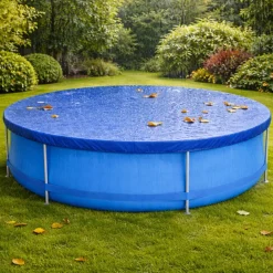 Poolabdeckung Rund Stahlrahmenpool 305 cm Abdeckplane Poolplane 340 cm Gummizug ^ Happy People Sale