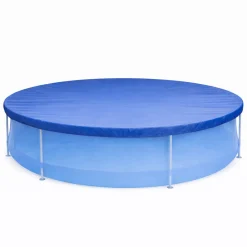 Poolabdeckung Rund Stahlrahmenpool 240 cm Abdeckplane Poolplane 270 cm Gummizug ^ Happy People Best