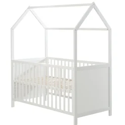 Roba Hausbett 70 x 140 cm, FSC zertifiziert, Kombi-Kinderbett, weiß, 3-fach verstellbar, umbaubar