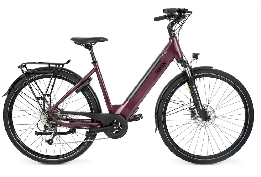 Hawk E-Trekking Lady E-Bike Damen 28 Zoll 50 cm Wave - Bordeaux Clearance