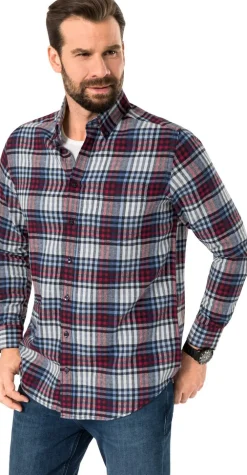 Henson&Henson 3er Pack Herren Karo-Flanellhemden bunt Clearance