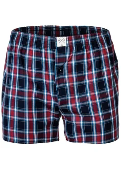 MG-1 Herren Web-Boxershorts ehrfarbig Blau/Rot Best