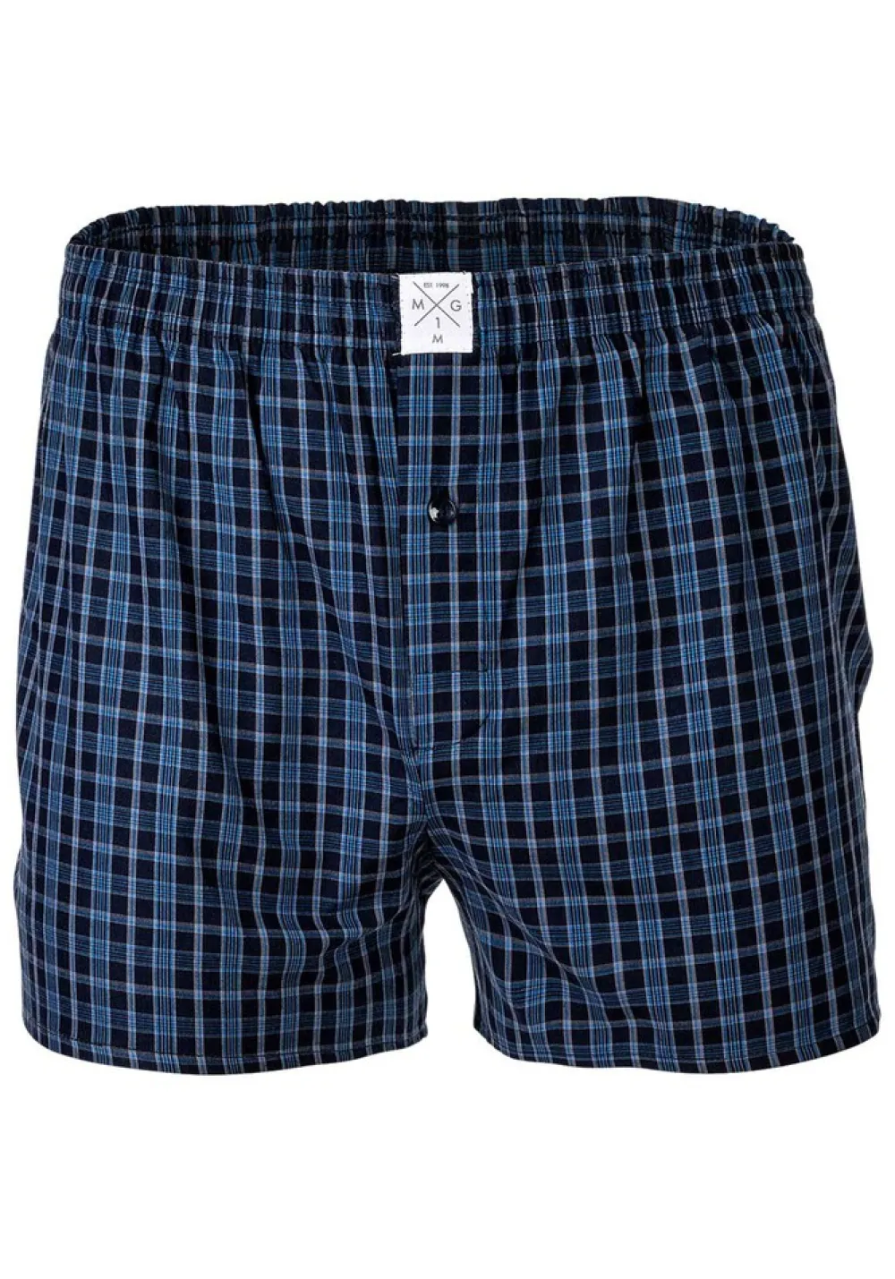 MG-1 Herren Web-Boxershorts ehrfarbig Blau/Rot Best
