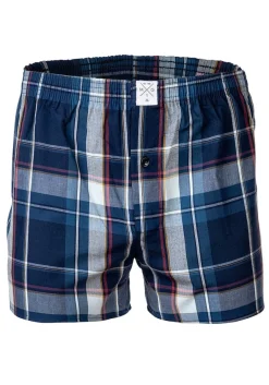 MG-1 Herren Web-Boxershorts ehrfarbig Blau/Rot Best