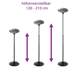 Hartig + Helling H+H IPX4 BS 55 G Quarz-Heizstrahler mit drei Heizstäben, 2000 W Discount