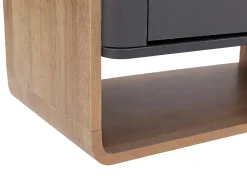 Highboard -P43, Hochschrank Sideboard Kommode, 5 Schubladen MDF 155x80x41cm ~ Rivera-Eiche-Optik, dunkelgrau ^ MCW Discount