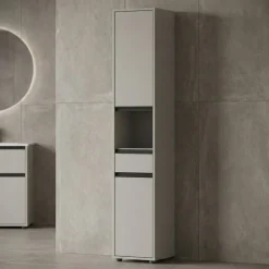 KADIMA DESIGN Hochschrank HAMBURG Soft-Close Modern 33x181x34 cm Steingrau Graphit Online