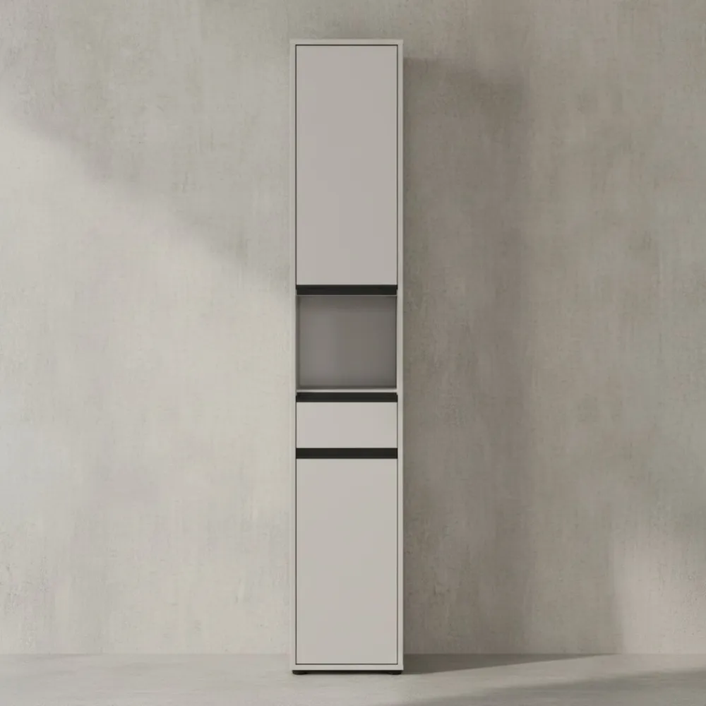 KADIMA DESIGN Hochschrank HAMBURG Soft-Close Modern 33x181x34 cm Steingrau Graphit Online