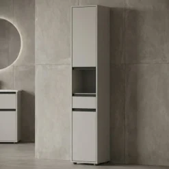 KADIMA DESIGN Hochschrank HAMBURG Soft-Close Modern 33x181x34 cm Steingrau Graphit Online