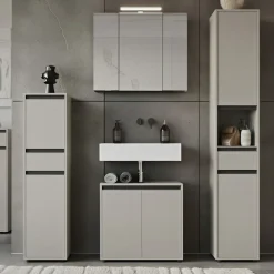KADIMA DESIGN Hochschrank HAMBURG Soft-Close Modern 33x181x34 cm Steingrau Graphit Online