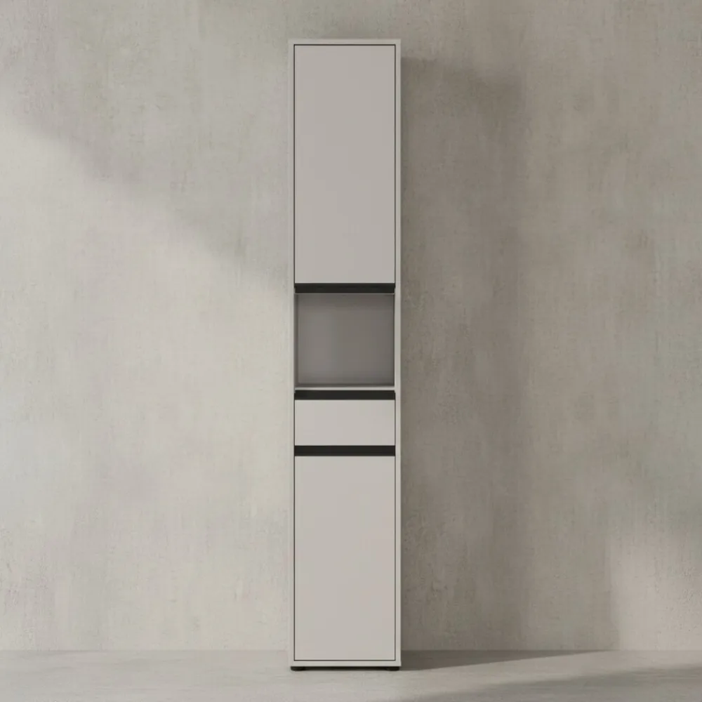 KADIMA DESIGN Hochschrank HAMBURG Soft-Close Modern 33x181x34 cm Steingrau Graphit Online