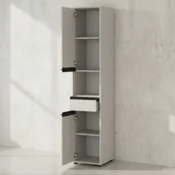 KADIMA DESIGN Hochschrank HAMBURG Soft-Close Modern 33x181x34 cm Steingrau Graphit Online