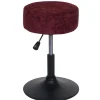 Hocker -C22, Sitzhocker Schminkhocker, höhenverstellbar drehbar Ø 37cm Stoff Chenille (465g/m²) MVG ~ bordeaux ^ MCW Clearance