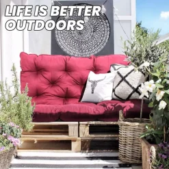 Dekokissen Bankauflage Sitzbankauflage Sitzkissen mit Rückenlehne , Nordisches Design, für Gartenbank, 120 x 140 x 12 cm ^ HOMECALL Outlet
