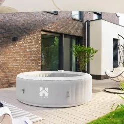 Outdoor Whirlpool aufblasbar SPLASH inkl. Abdeckung - Ø208 cm 6 Personen Uni ^ Home Deluxe New