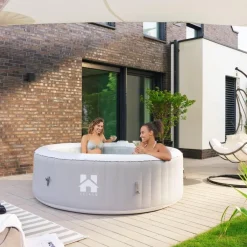 Outdoor Whirlpool aufblasbar SPLASH inkl. Abdeckung - Ø208 cm 6 Personen Uni ^ Home Deluxe New
