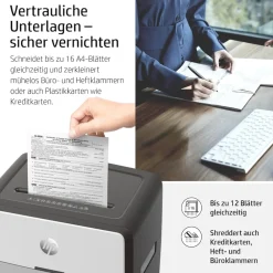 HP Aktenvernichter OneShred 16MC Sicherheitsstufe P-5 ^ Olympia Sale