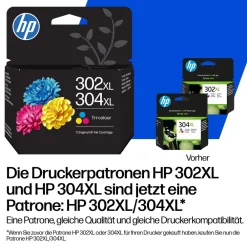 302XL/304XL Cyan/Magenta/Gelb Original Druckerpatrone (B7RT8AE, kompatibel mit DeskJet 2620, 2622, 2630, 2632, 2633, 2634, 3630, 3633, 3639, 3720, 3750, 3760, 3762, 3764; Envy 4520, 4521, 4524, 4526, 4527, 4528, 5020, 5030, 5032; OfficeJet 3831 ^ hp Discount