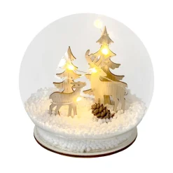 HTI-Living Beleuchtete Schneekugel mit Rehen New