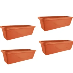 HTI-Living Blumenkasten mit Wasserspeicher 60 cm 4er Set Terracotta Sale