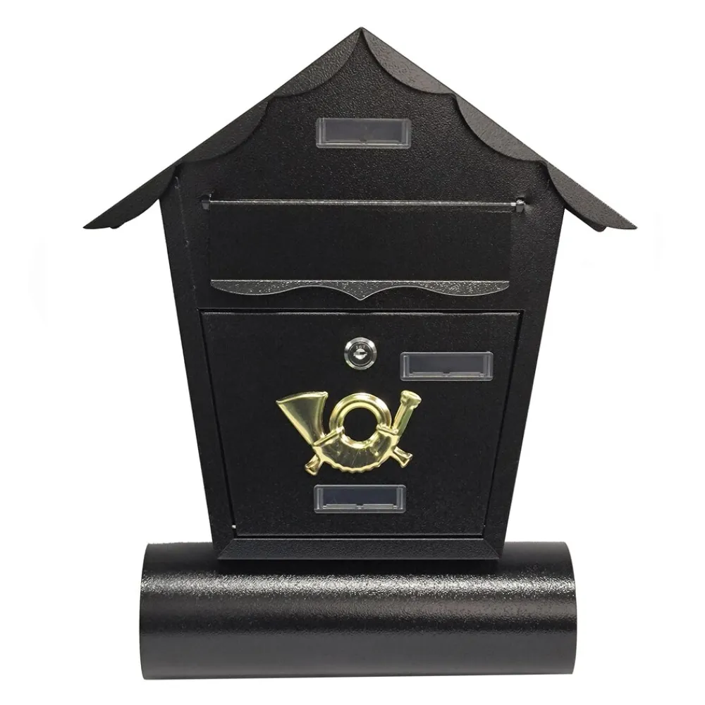 Briefkasten Amin Schwarz mit Zeitungsrolle ^ HTI-Living New
