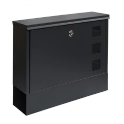 HTI-Living Briefkasten Amin Schwarz modern mit Zeitungsfach Online
