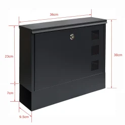 HTI-Living Briefkasten Amin Schwarz modern mit Zeitungsfach Online