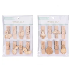 HTI-Living Briefklemme, 8 Stück Holz Best