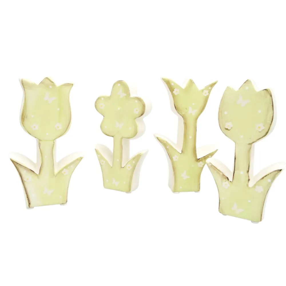 Frühlingsblumen 4 er Set aus Keramik 15 cm ^ HTI-Living Hot