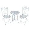 Gartentisch mit 2 Stühlen Curly Creme ^ HTI-Living Discount