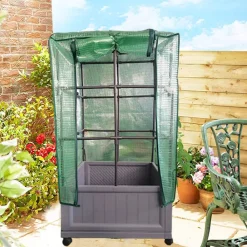 Gewächshaus 60x60x106 cm auf Rollen ^ HTI-Living Discount