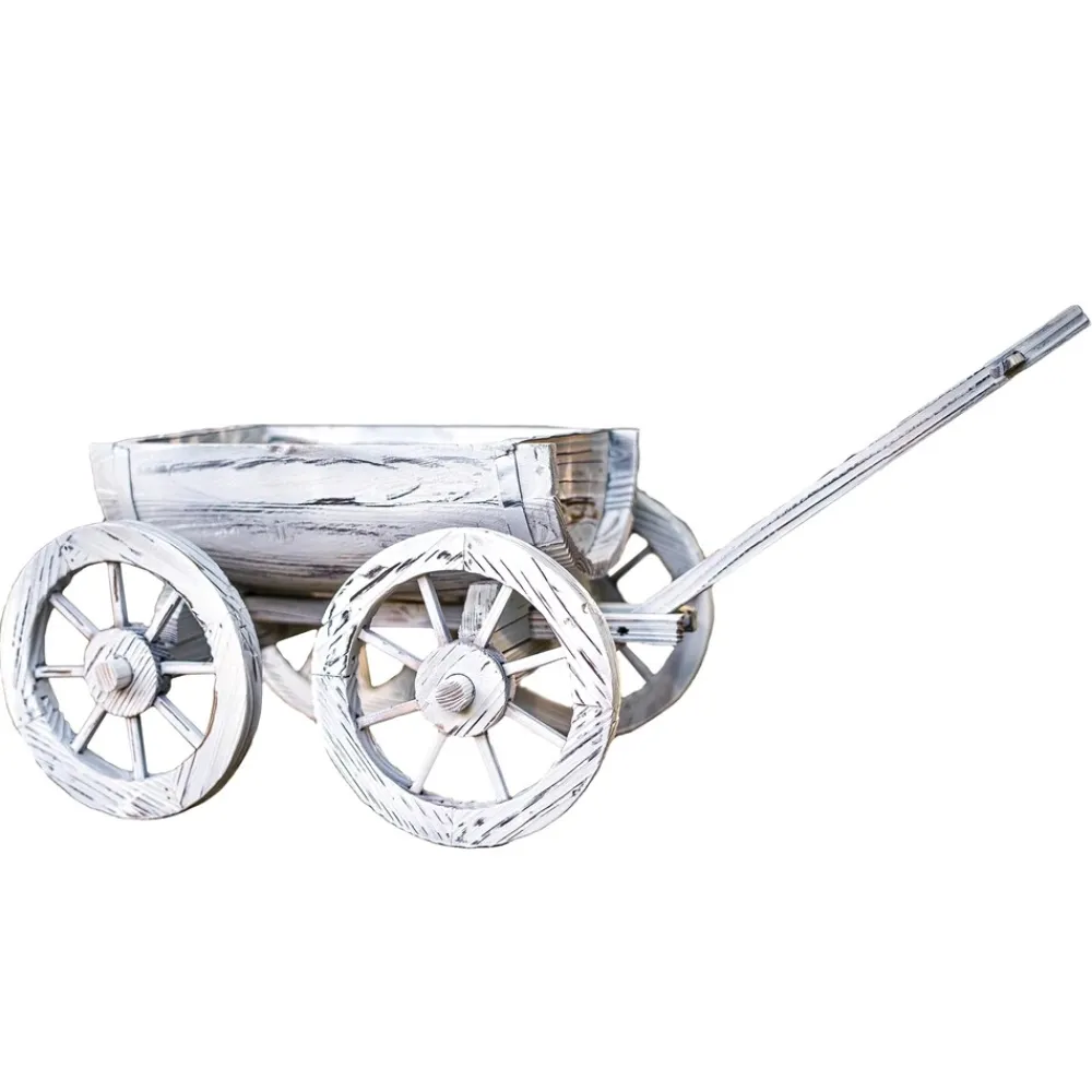 HTI-Living Holzhandwagen Weiß Rustikal Sommerset
