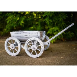 HTI-Living Holzhandwagen Weiß Rustikal Sommerset