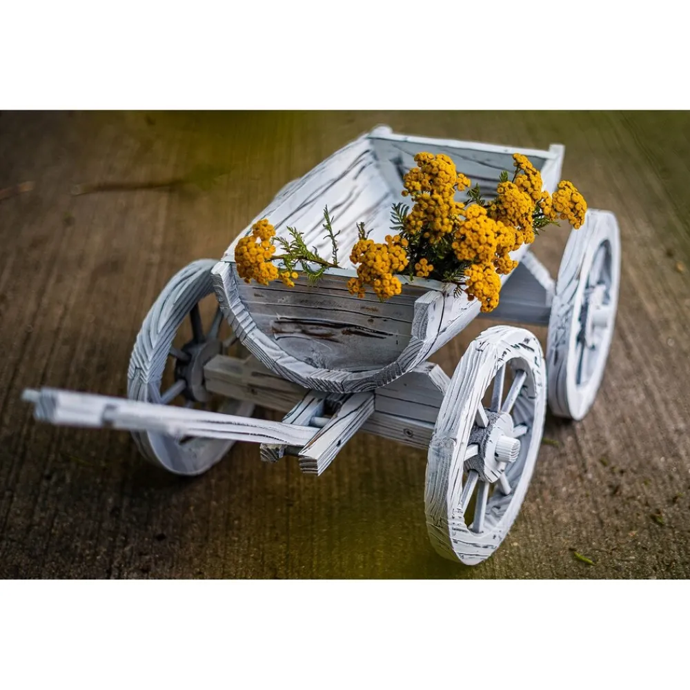 HTI-Living Holzhandwagen Weiß Rustikal Sommerset