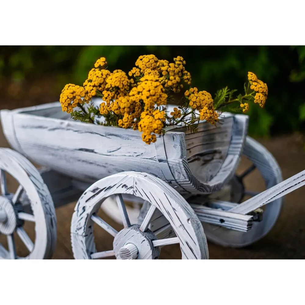 HTI-Living Holzhandwagen Weiß Rustikal Sommerset