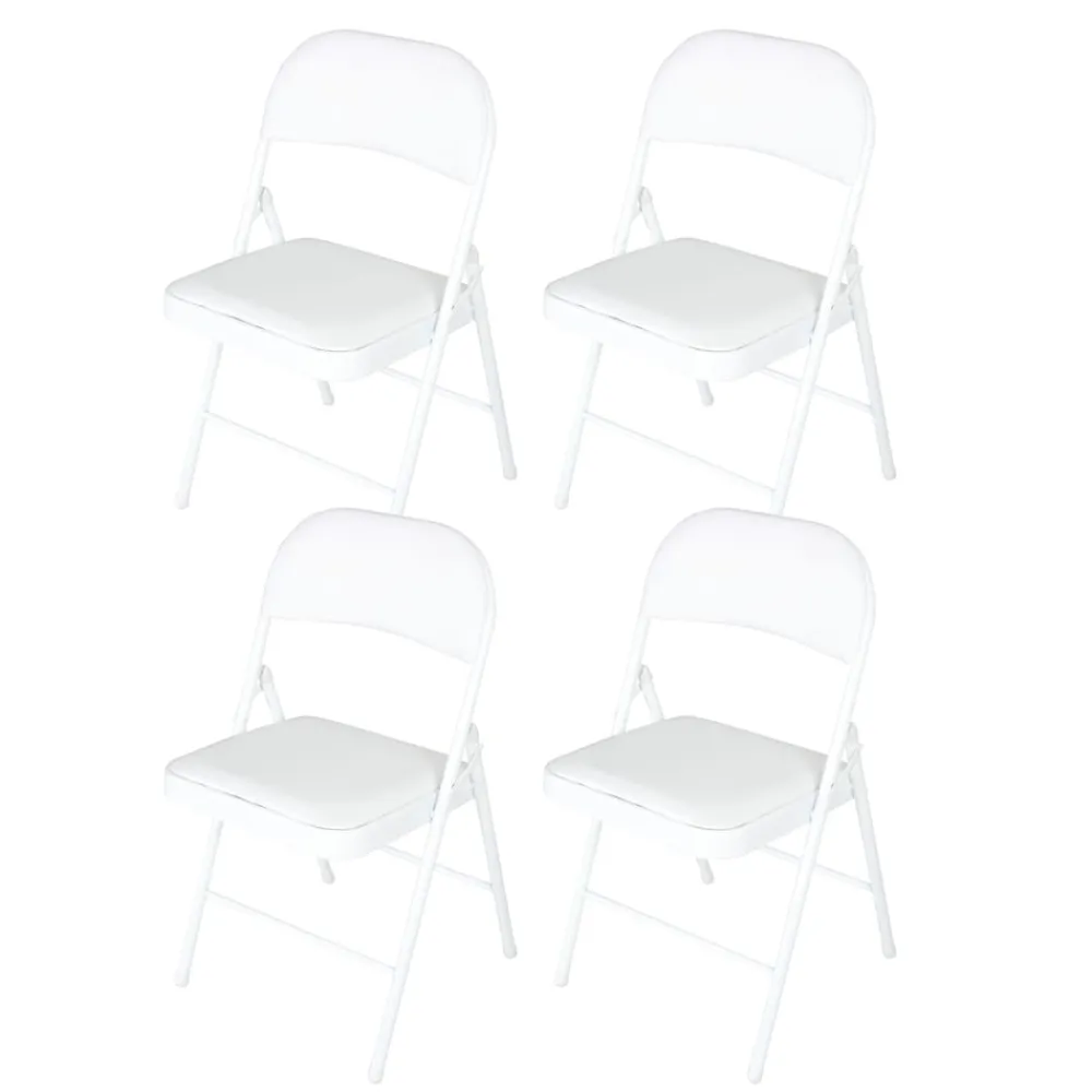 HTI-Living Klappstuhl Wedigo Kunstleder Weiß-Weiß 4er-Set Online