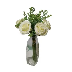 Kunstblume Rosenstrauß in Vase Flora ^ HTI-Living Outlet