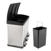 HTI-Living Mülltrenner 45 Liter Silber Schwarz