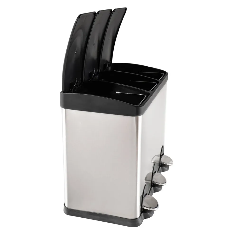 HTI-Living Mülltrenner 45 Liter Silber Schwarz