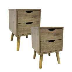 Nachttisch 2 Schubladen 2er-Set Thekla Artisaneiche ^ HTI-Living Online