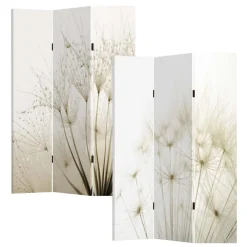 HTI-Living Paravent mit Naturmotiv Pusteblume Weiß New
