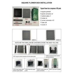 Pflanzkübel mit Rankgitter und Folienabdeckung Nessa 30x30 cm ^ HTI-Living Outlet